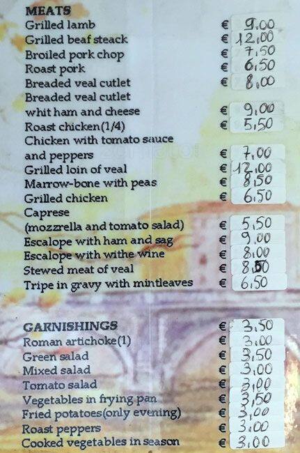 Menu di Trattoria Al Varesino 