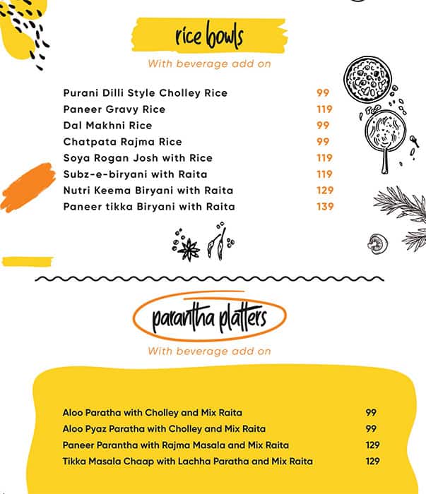 Dana Paani menu