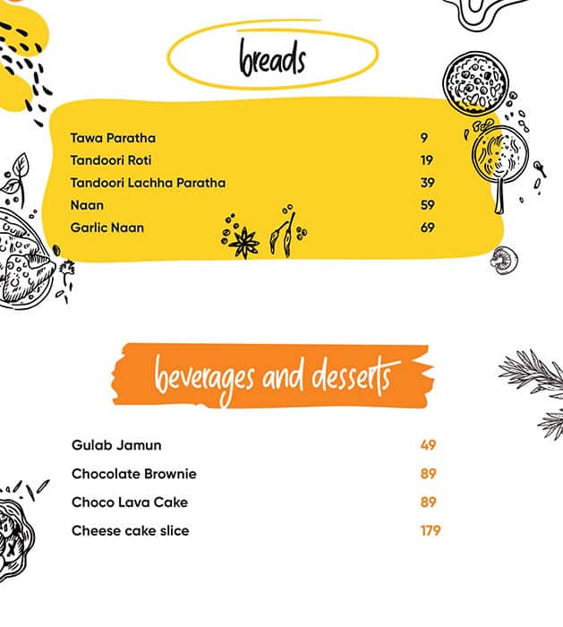 Dana Paani menu