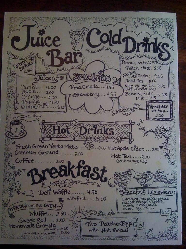 Menu at Yellow Deli restaurant, Vista, 315 E Broadway