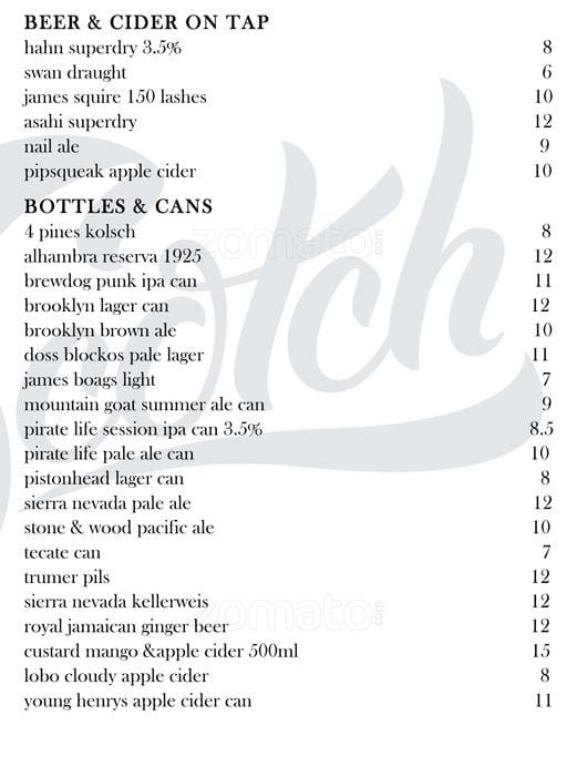 Hopscotch Bar Menu, Menu for Hopscotch Bar, South Perth, Perth Urbanspoon/Zomato