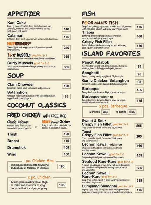 Coco Hut Menu, Menu for Coco Hut, Legaspi Village, Makati City Zomato