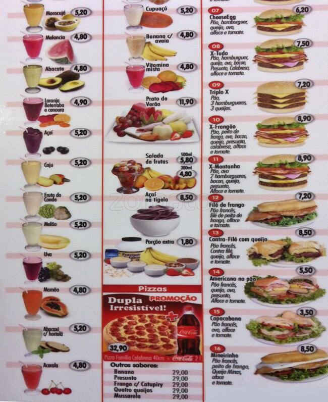 Lanchonete Tic Tac cardápio
