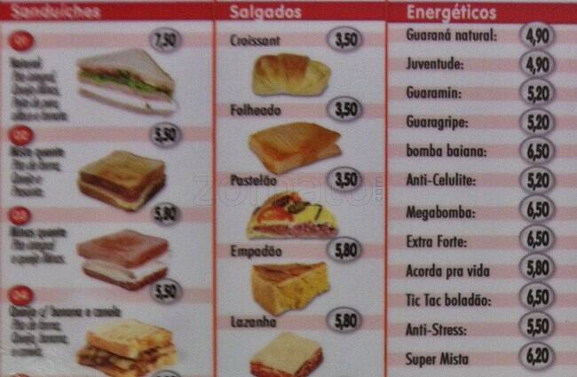 Lanchonete Tic Tac cardápio