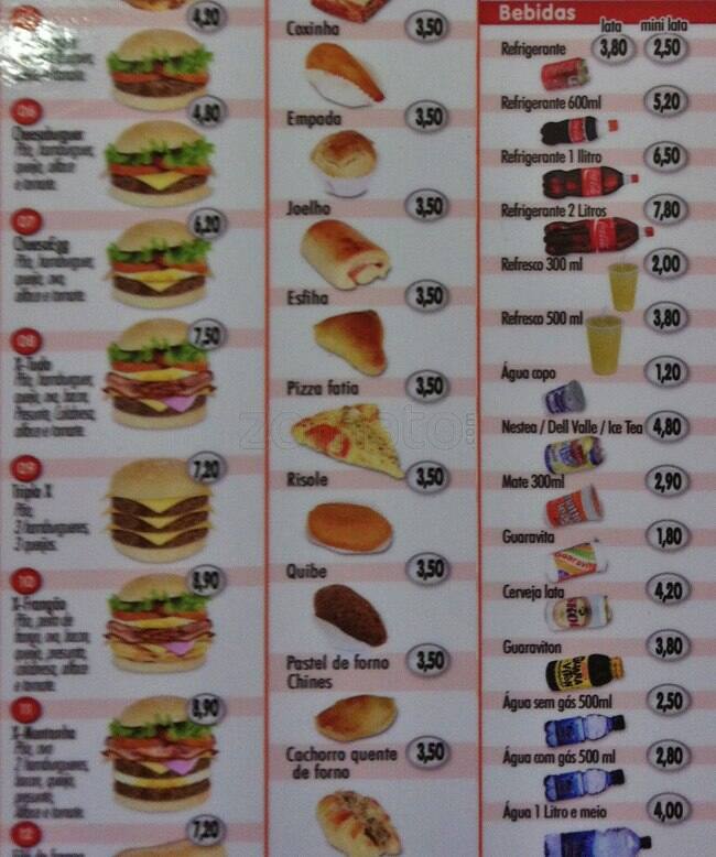 Lanchonete Tic Tac cardápio
