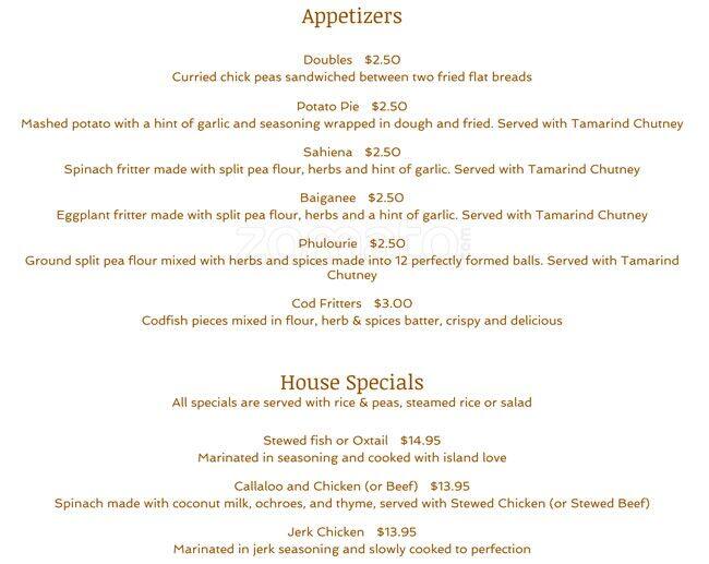 Caribbean Bistro Menu, Menu for Caribbean Bistro, Yonge & Eglinton