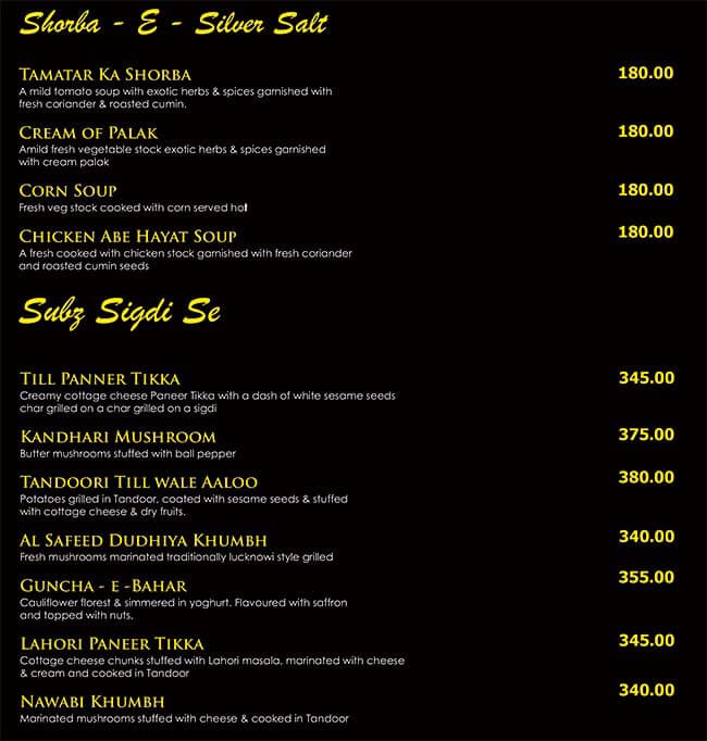 Silver Salt Menu Menu For Silver Salt Banjara Hills Hyderabad