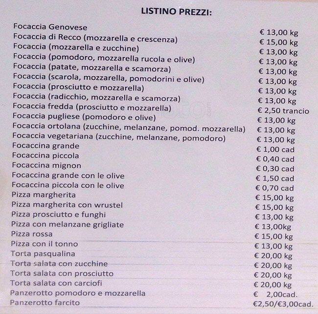 Menu di La Padaria 