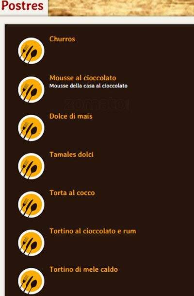 Menu di Los Cabos 