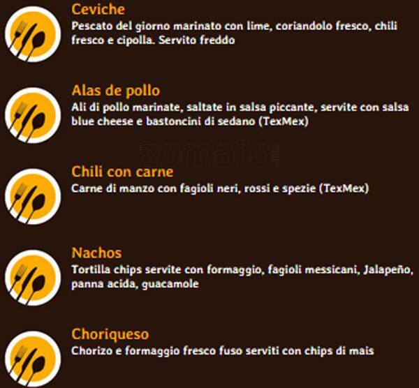 Menu di Los Cabos 