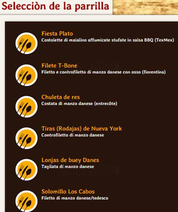 Menu di Los Cabos 