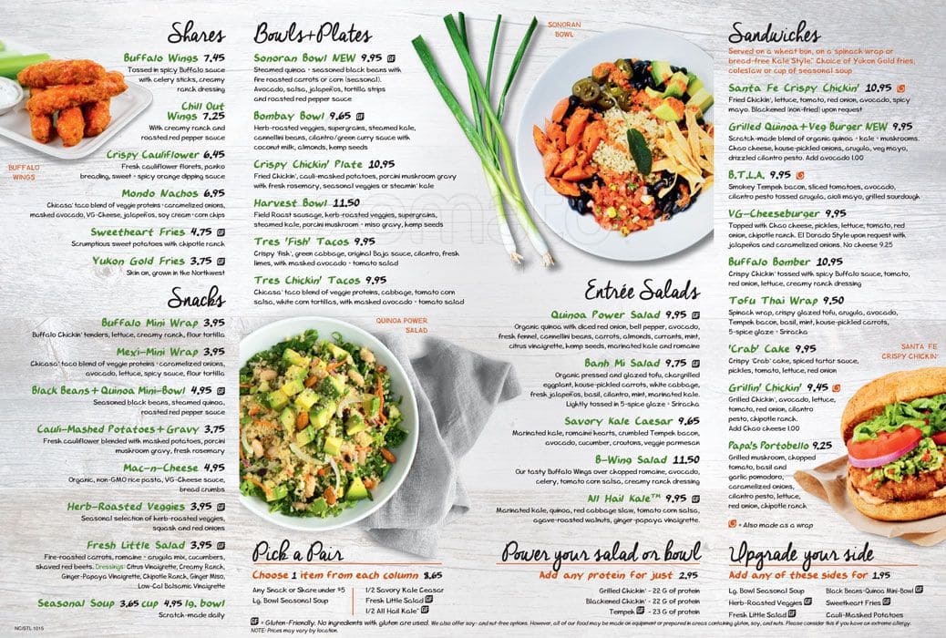 veggie grill menu prices