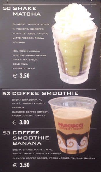 Menu di Caffè Pascucci 