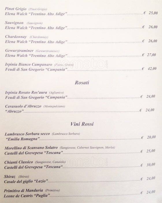 Speisekarte von Ristorante roma campo de fiori, ROM