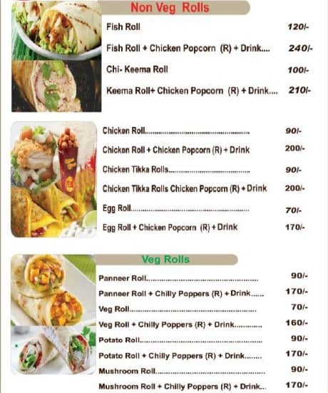 Menu of American Cuisine, Gokulam, Mysore