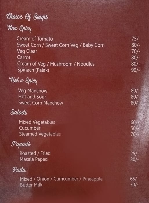 Gokul Veg menu