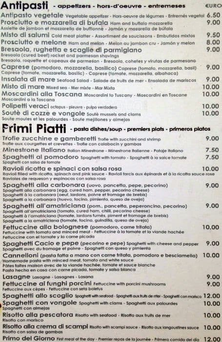 Menu di Francesco 1° Ristorante 
