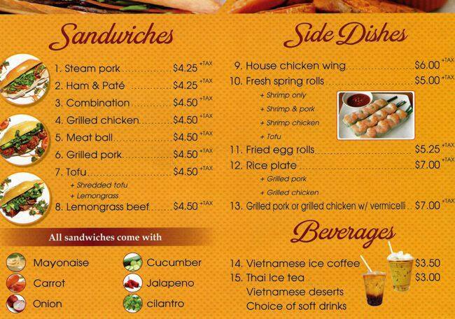 Ty Sandwich Menu, Menu for Ty Sandwich, Excelsior, San Francisco ...