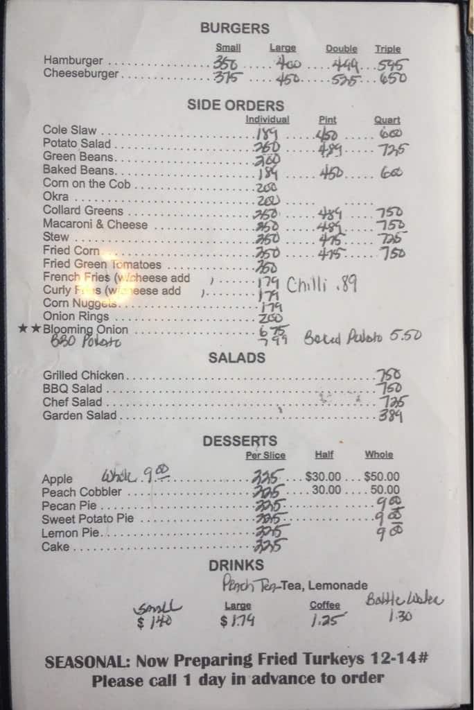 Menu at Lannie's BarBQ 2, Selma, 205 Medical Center Pkwy