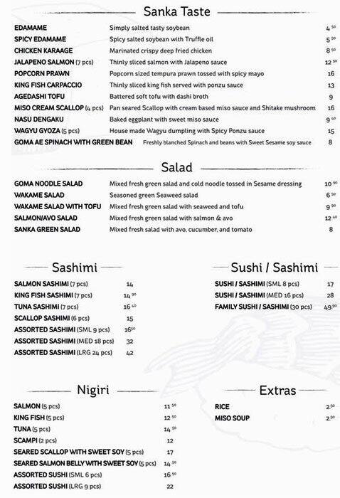 Featured image of post Sankaku Seaforth Menu