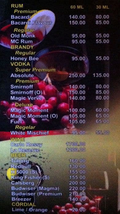 Green Valley menu