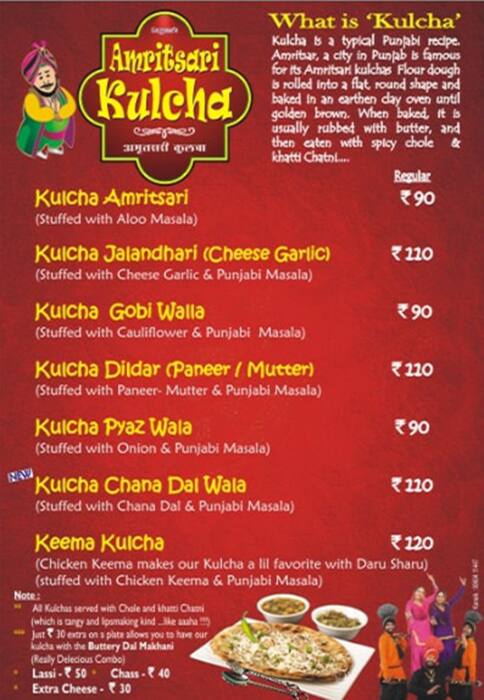 Amritsari Kulcha menu