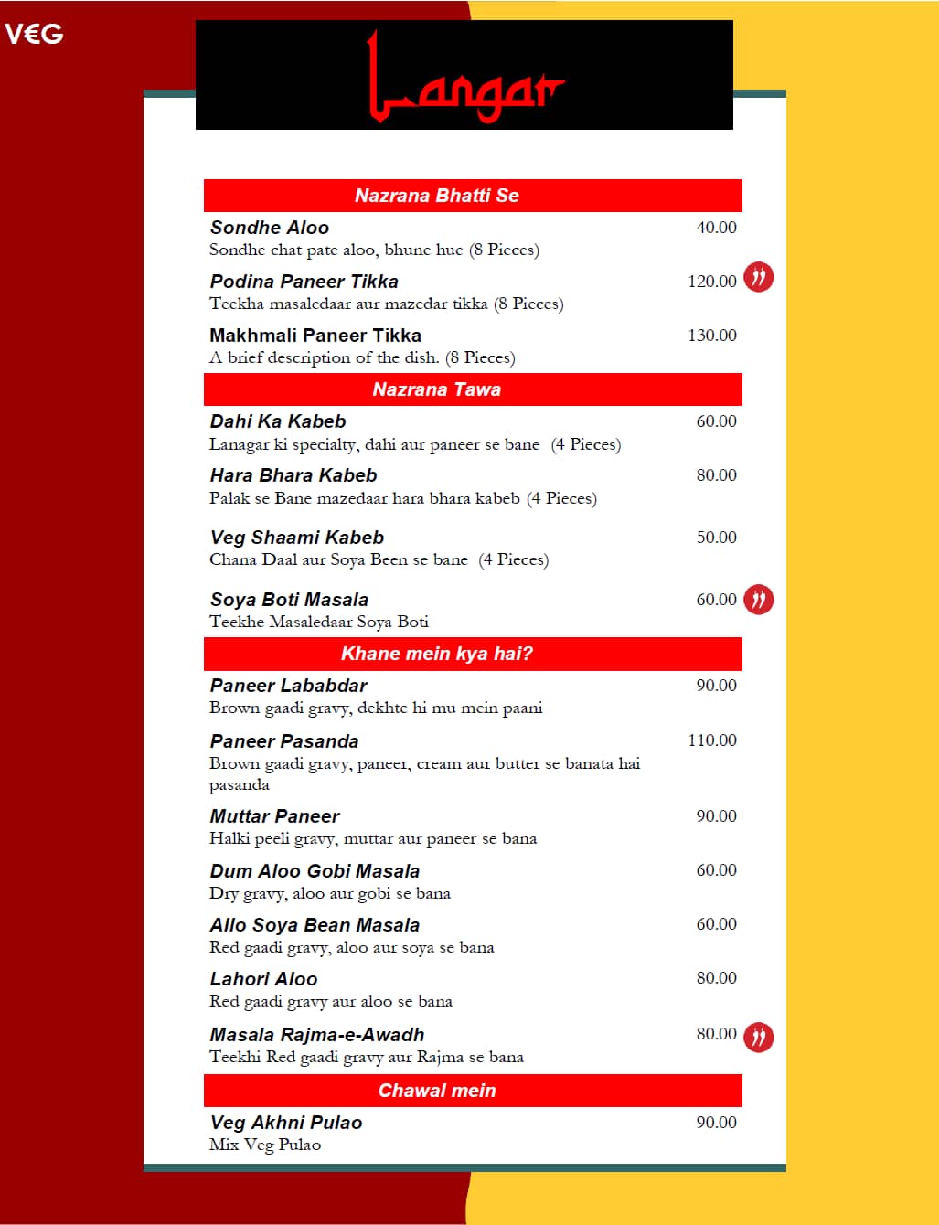 Langar menu