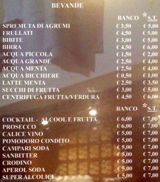 Menu di Leonardo 