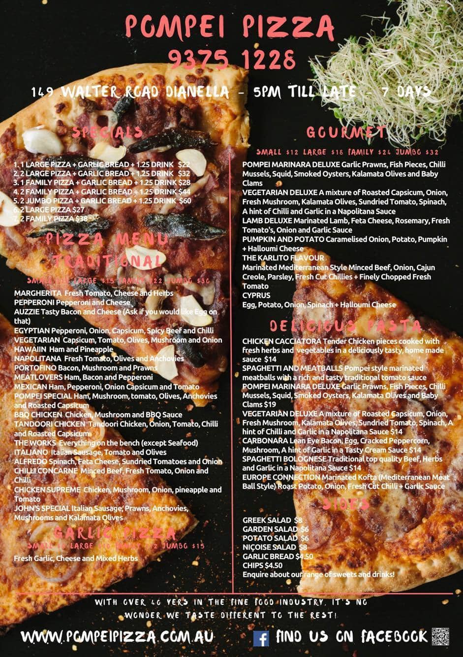 Pompei Pizza and Pasta Menu, Menu for Pompei Pizza and Pasta, Dianella, Perth Urbanspoon/Zomato