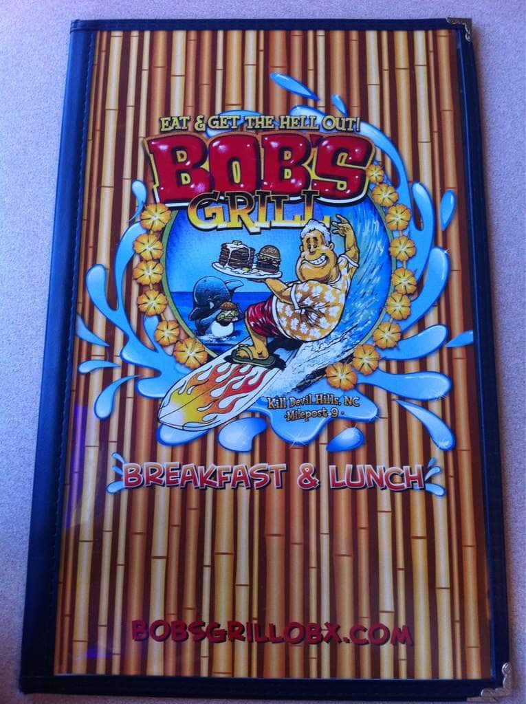 Menu at Bob's Grill OBX restaurant, Kill Devil Hills