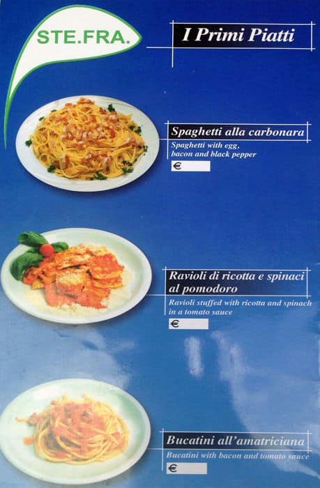 Menu di Settebello 