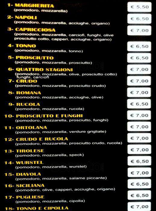 Menu di Il Tucano Bar, Pizzeria & Food 