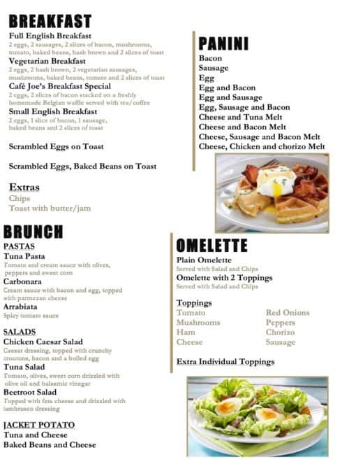 Cafe Joe's Menu, Menu for Cafe Joe's, Tooting, London Zomato UK