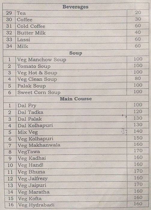 Centre Point menu