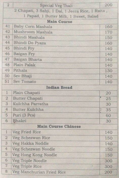 Centre Point menu