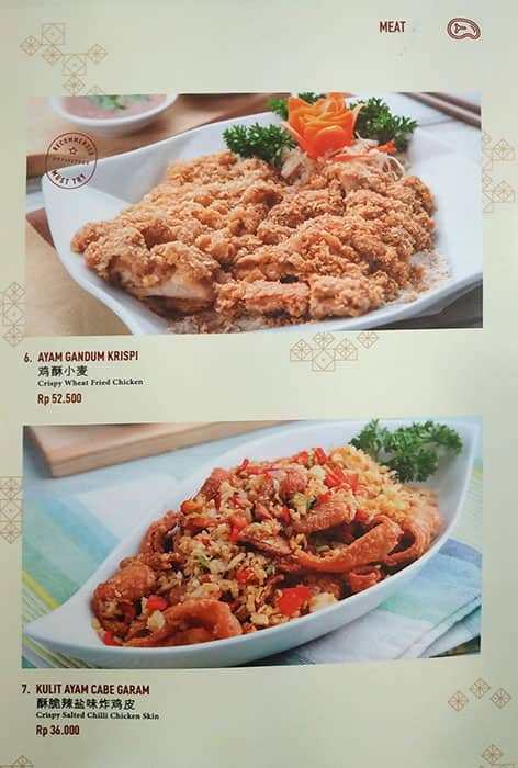 Menu at Ta Wan, Mall Taman Anggrek restaurant, West Jakarta