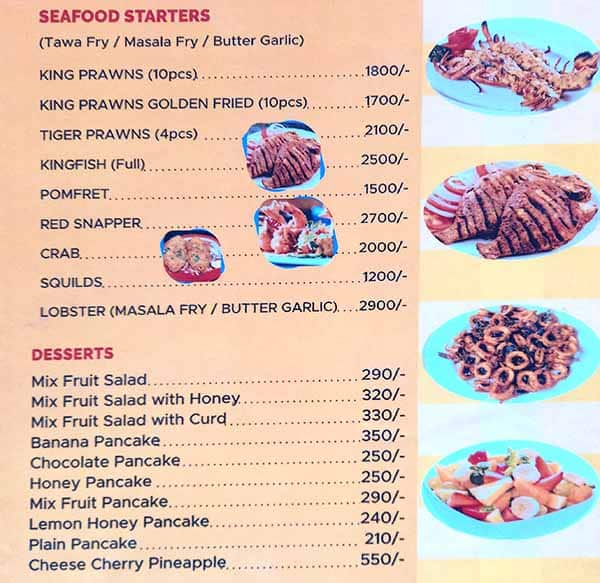 Cafe Blue CoCoNuT menu