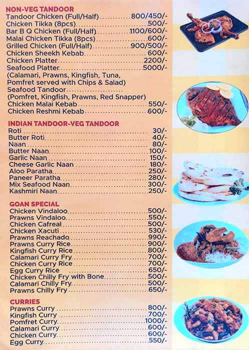 Cafe Blue CoCoNuT menu