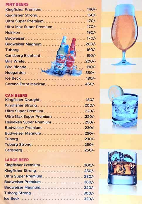 Cafe Blue CoCoNuT menu