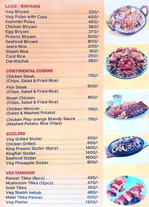 Cafe Blue CoCoNuT menu