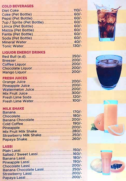 Cafe Blue CoCoNuT menu