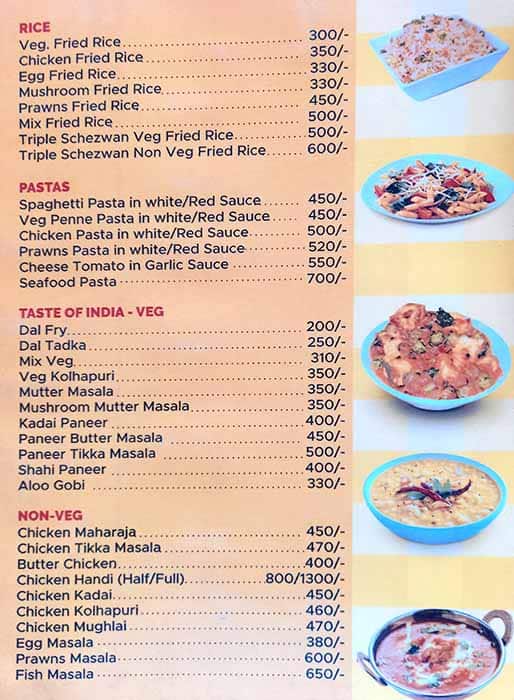 Cafe Blue CoCoNuT menu