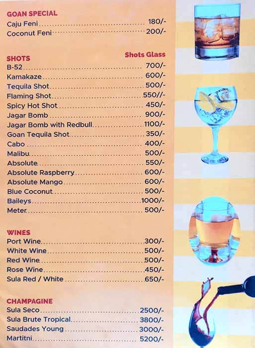 Cafe Blue CoCoNuT menu