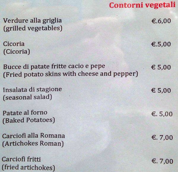 Menu di Mangiafuoco 