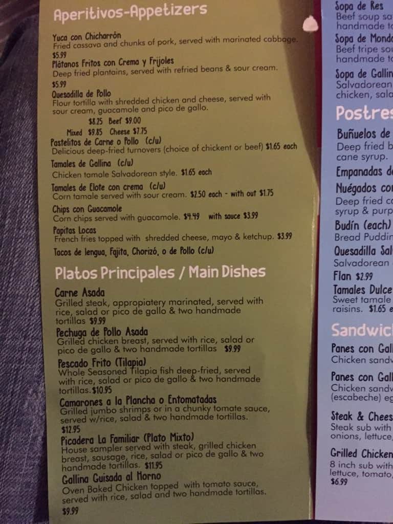 Pupuseria La Familiar Menu Menu For Pupuseria La Familiar College Park Prince George S County