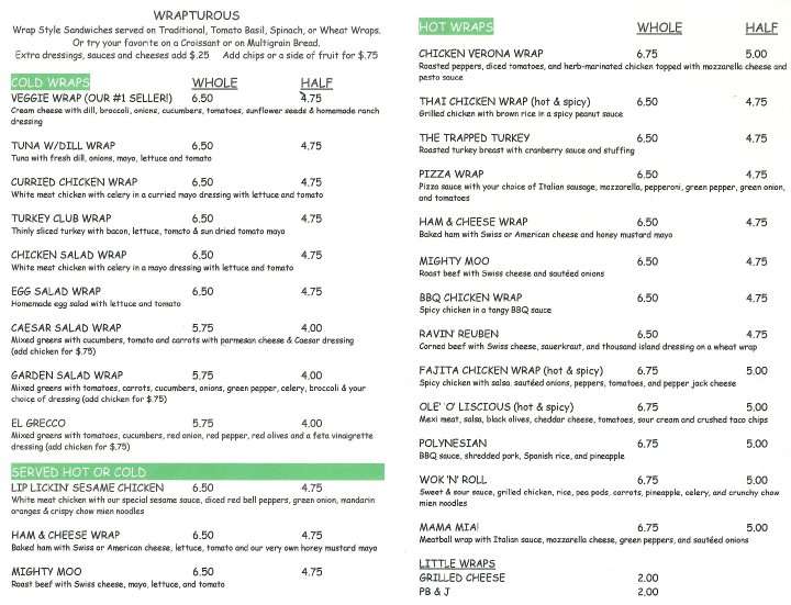 Menu at Jitters cafe, Sioux City, 306 Virginia St D