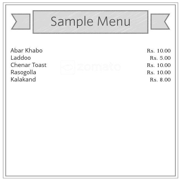 Mullick Sweets menu