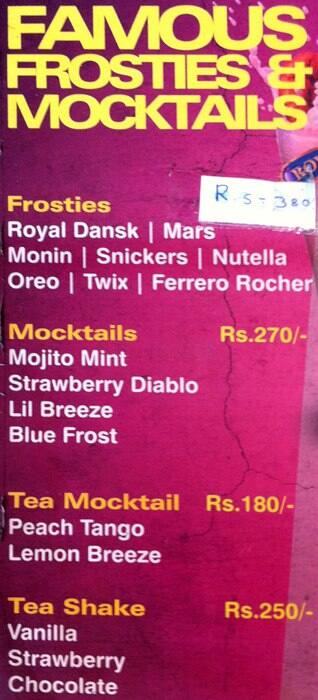 Lil' Orbits Express menu