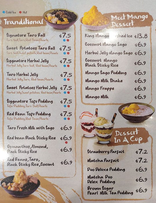 Menu at Meet Fresh restaurant, Eastwood