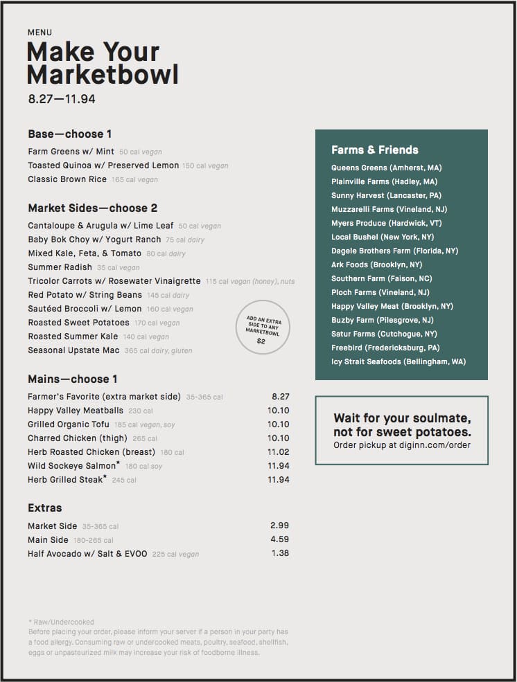 Dig Inn Menu, Menu for Dig Inn, Midtown, New York City Urbanspoon/Zomato